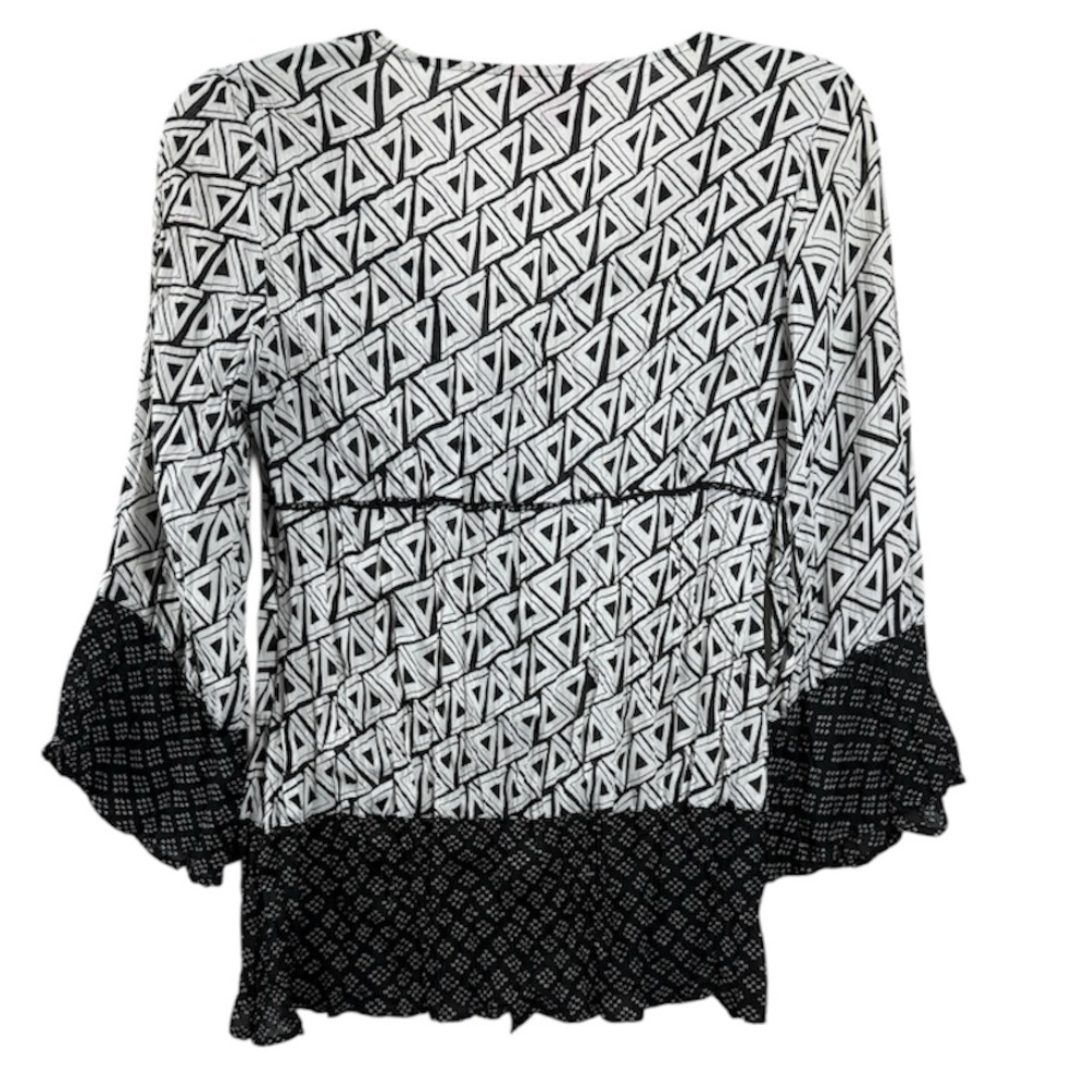 Sunny Leigh Boho Tie Front Blouse Bell Sleeve Whimsygoth Top Medium - Picture 3 of 8